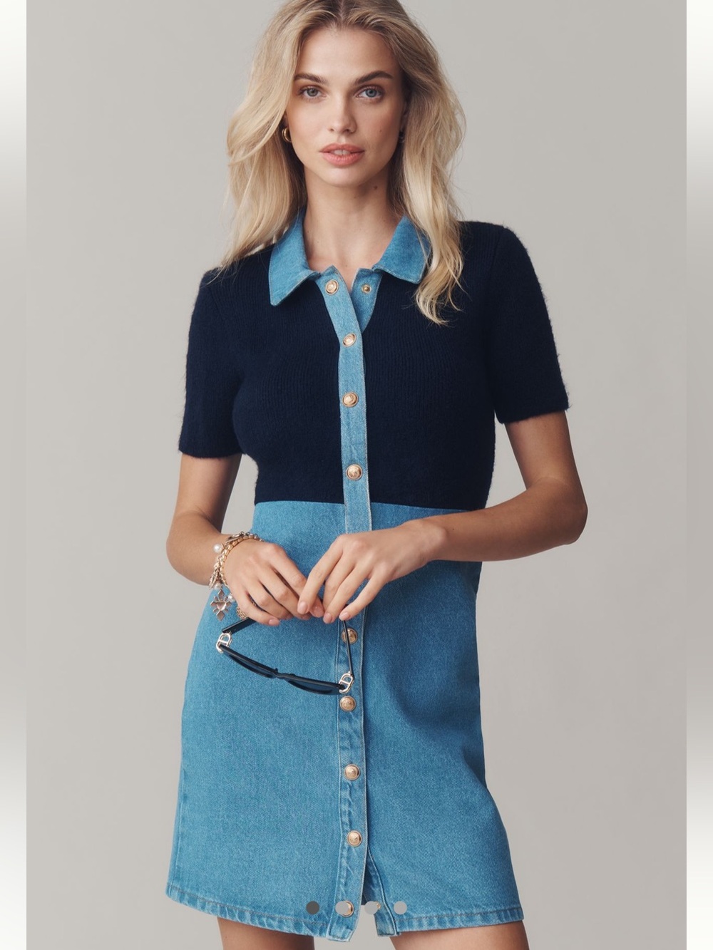 Pilcro Denim Swater Shirt Dress - Size L - BNWT